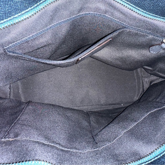 Coach Mini City Zip Tote Teal Metallic Crossgrain Leather - EUC with COA - Picture 4 of 14